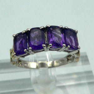 Sz 9 Genuine Lusaka Amethyst (Cush) Ring NWOT